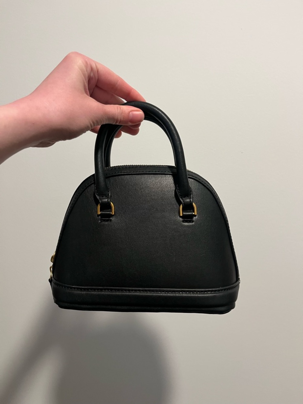 Zara Classic Black Structured Dome Handbag/bowling ball bag shaped mini purse
